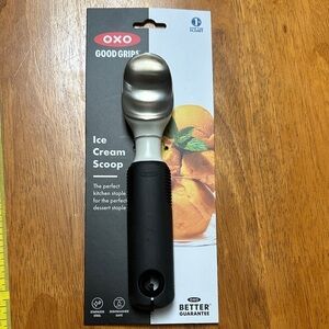 Oxo Good Grips Ice Cream Scoop - Black and Stainless Steel with white neck. NWT